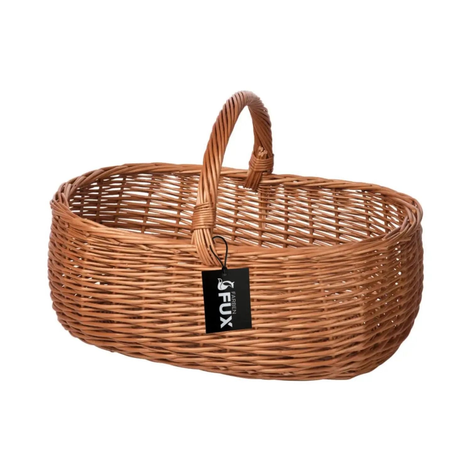 XXL Erntekorb Weide 60 cm für Gartenlaub Heu und schwers Gartengemüse
