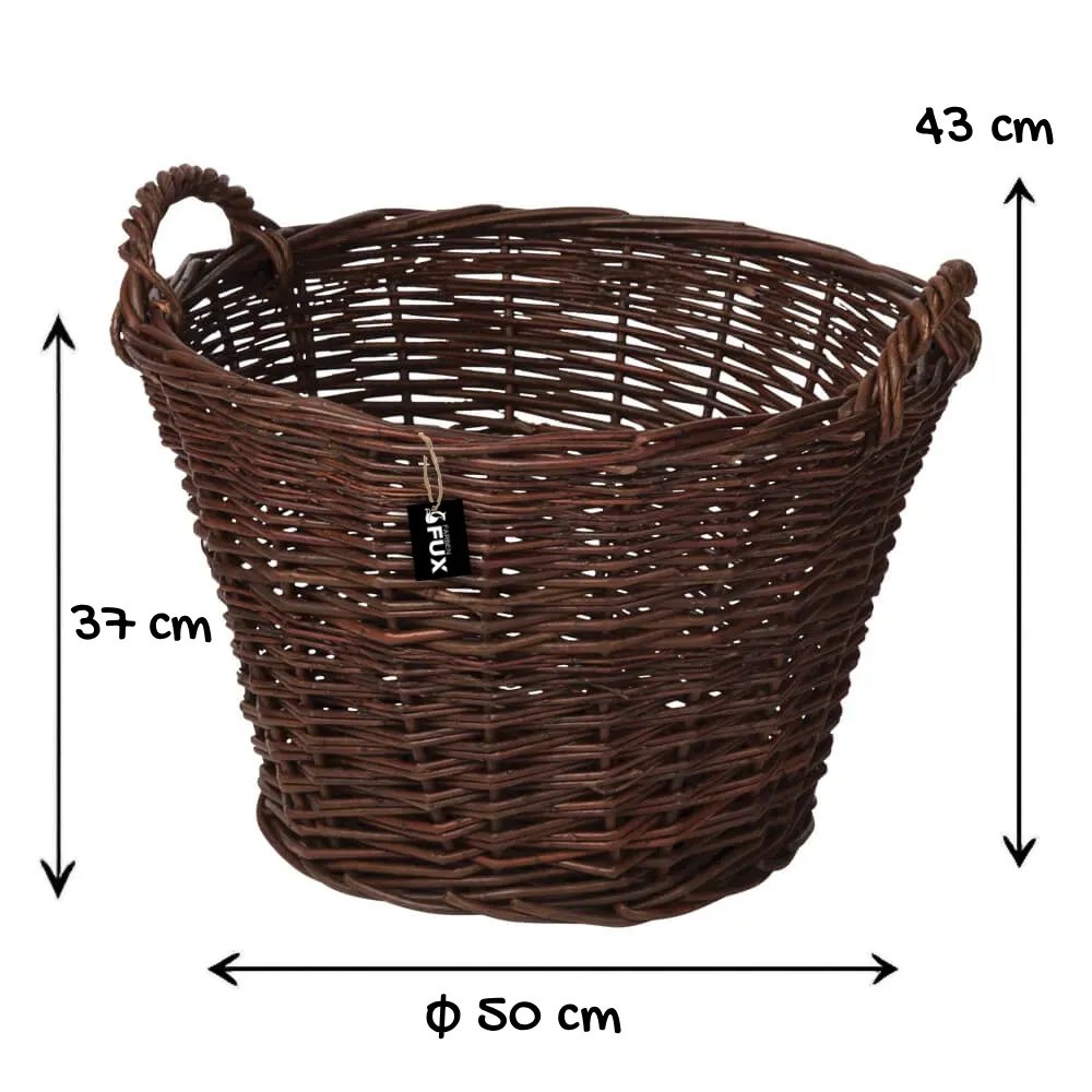 Runde Weidenkiepe 50 cm für Gartenabfall Laub und Heu Transport
