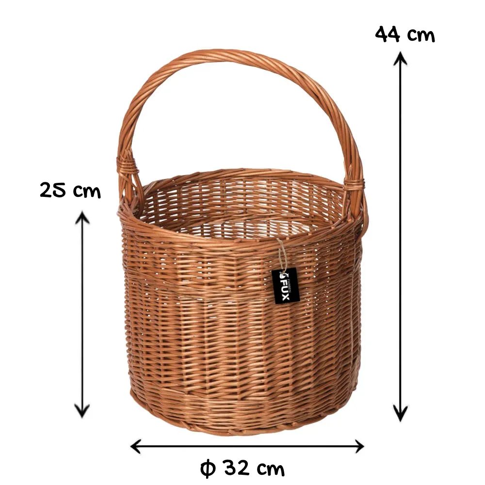 Handlicher Pilzkorb Rund 32 cm ideal für Beeren und kleine Pilze