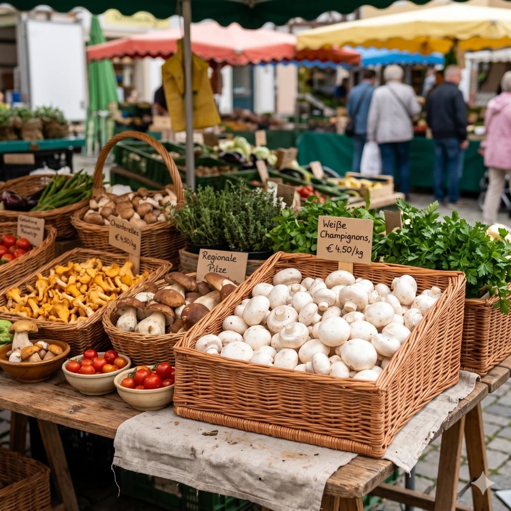 Marktkorb Verkaufskorb Weide Quadratisch 46 cm für Gemüse Pilze etc.