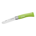 Opinel No 07 Kindermesser Grün | Sicheres Outdoor-Taschenmesser mit abgerundeter Klinge