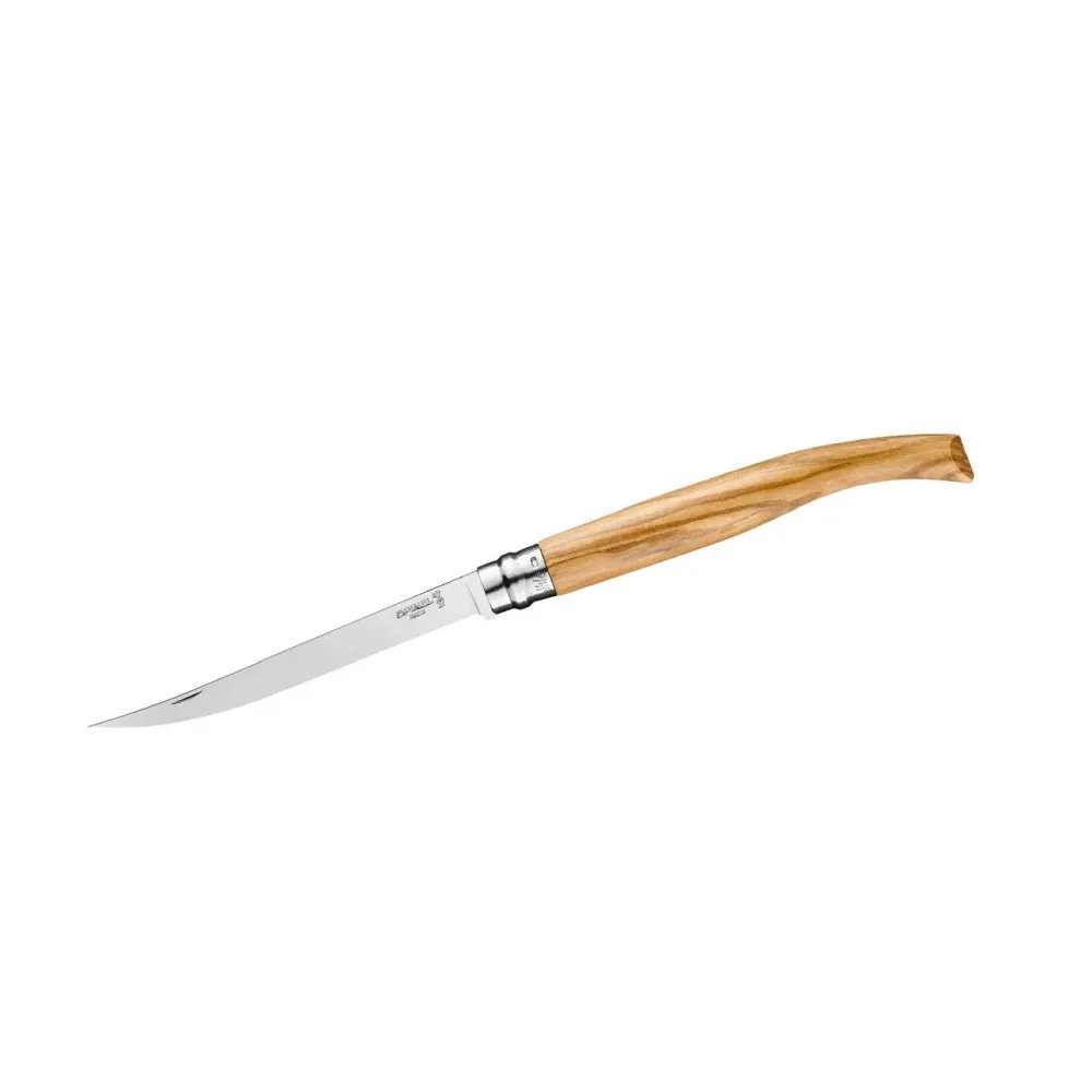 Opinel No 15 Effile Olivenholz schlankes Filiermesser für feine Pilze