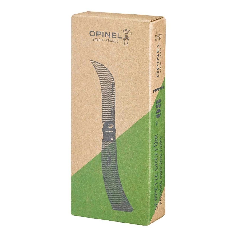 Opinel No 08 Gärtnermesser gebogen (Blister) | Handliches Hippenmesser für Kräuter & Gartenarbeit