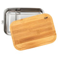 Edelstahl Lunch Box L | Mit Bambus-Schneidebrett-Deckel