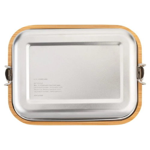 CJH Edelstahl Lunch Box XL | Mit Bambus-Schneidebrett-Deckel