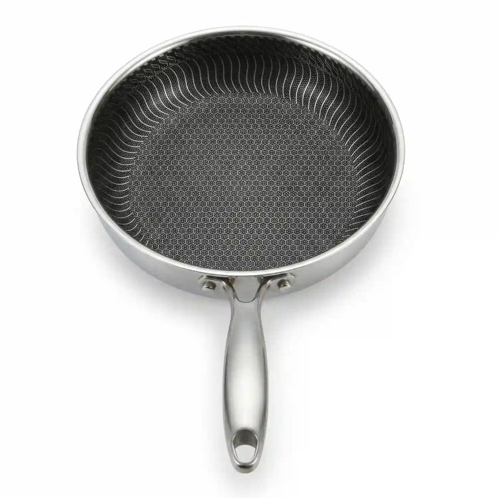 Bratpfanne Edelstahl 24 cm Wabenstruktur Keramikbeschichtung für Induktion