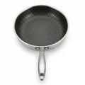 Bratpfanne Edelstahl 24 cm Wabenstruktur Keramikbeschichtung für Induktion