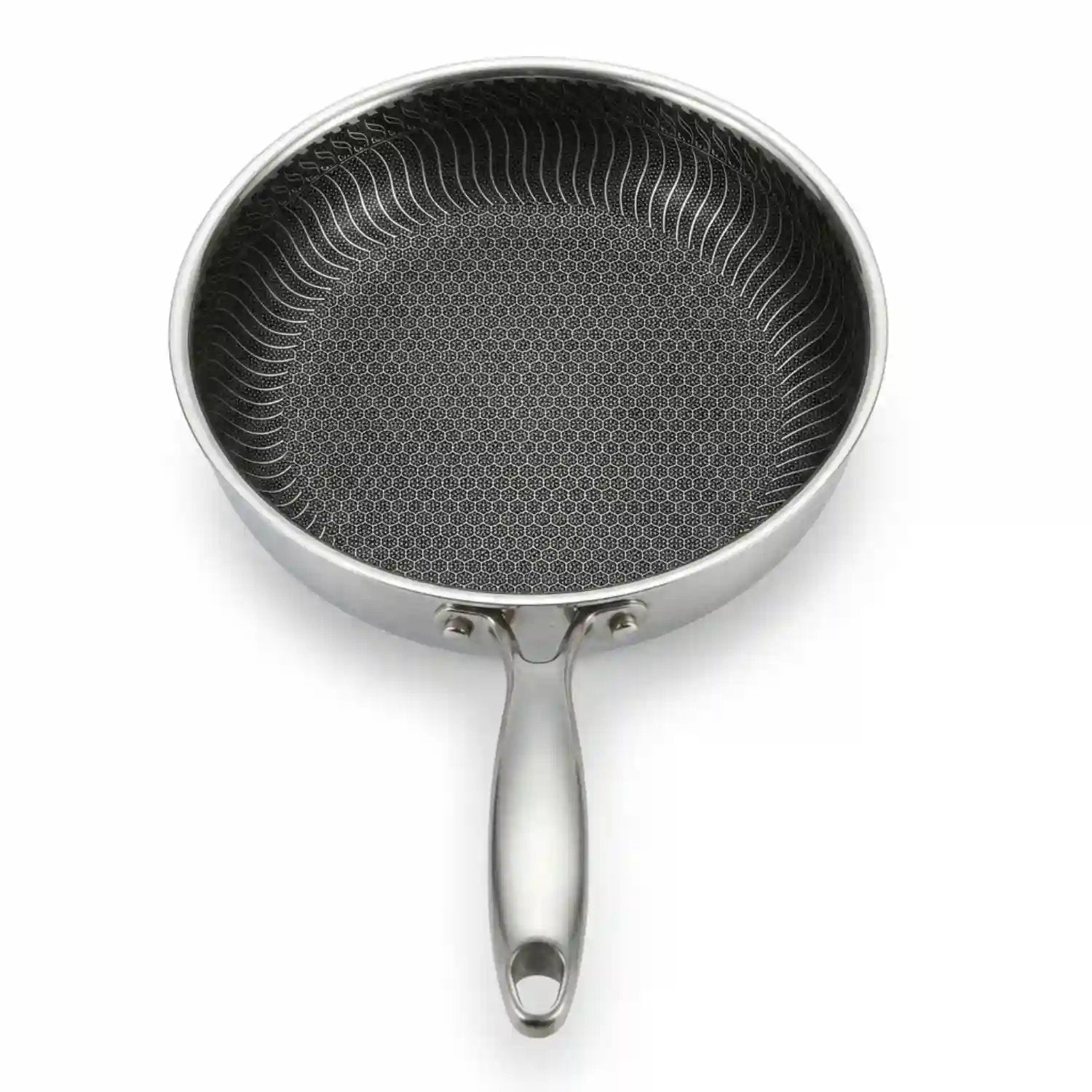 Bratpfanne Edelstahl 24 cm Wabenstruktur Keramikbeschichtung für Induktion