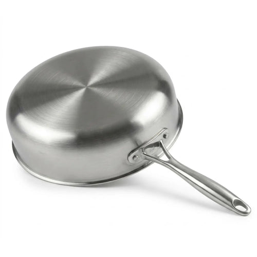 Bratpfanne Edelstahl 24 cm Wabenstruktur Keramikbeschichtung für Induktion