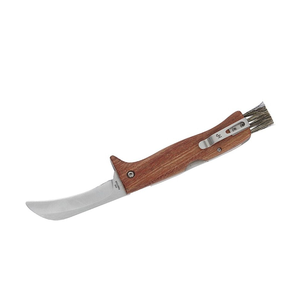 Herbertz Pilzmesser 7,3 cm abgerundete Klinge Buchenholz Bürste Backlock