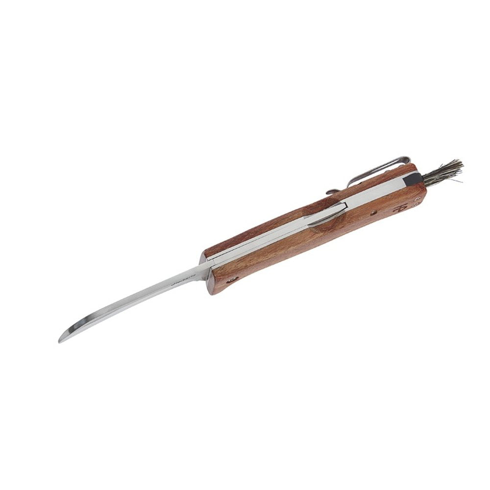 Herbertz Pilzmesser 7,3 cm abgerundete Klinge Buchenholz Bürste Backlock