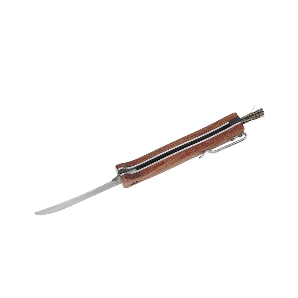 Herbertz Pilzmesser 7,3 cm abgerundete Klinge Buchenholz Bürste Backlock