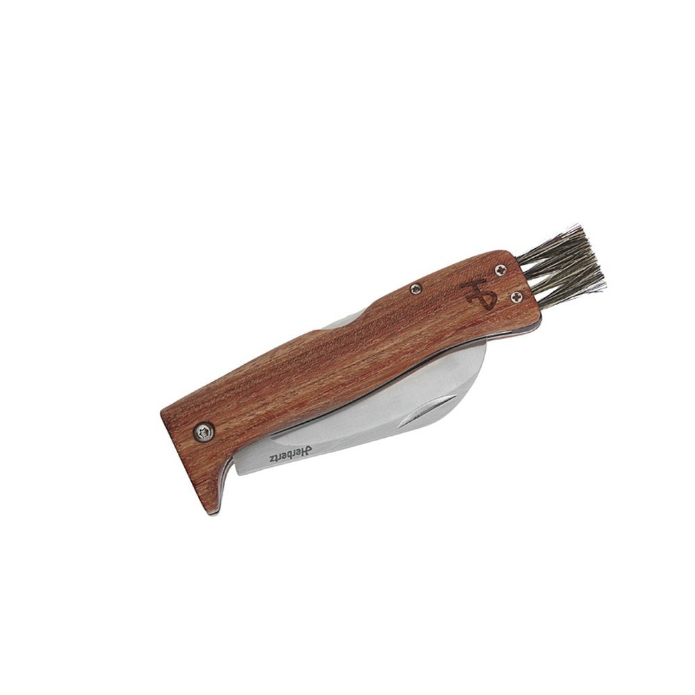 Herbertz Pilzmesser 7,3 cm abgerundete Klinge Buchenholz Bürste Backlock