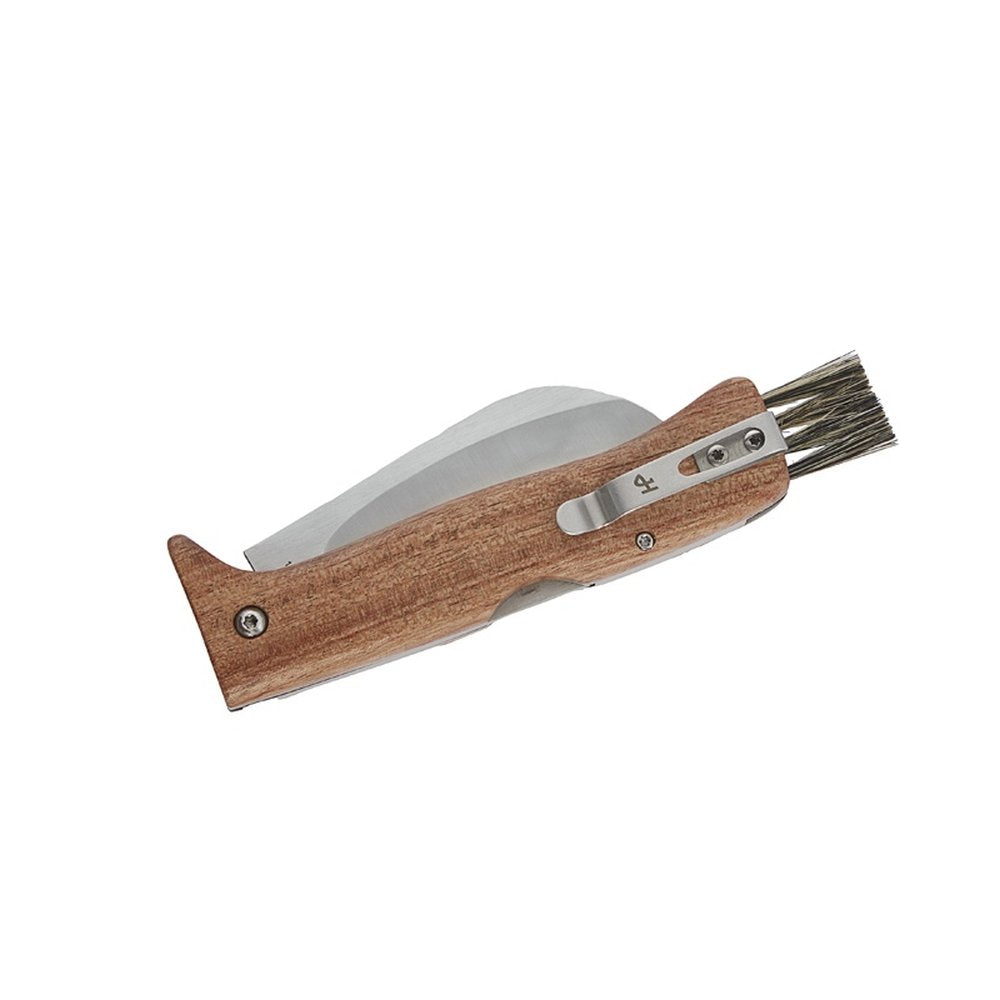 Herbertz Pilzmesser 7,3 cm spitze Klinge Buchenholz Bürste Backlock
