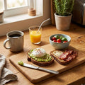 Frühstücksbrettchen Bambus 22 x 14 cm Schneidebrett für Outdoor Camping